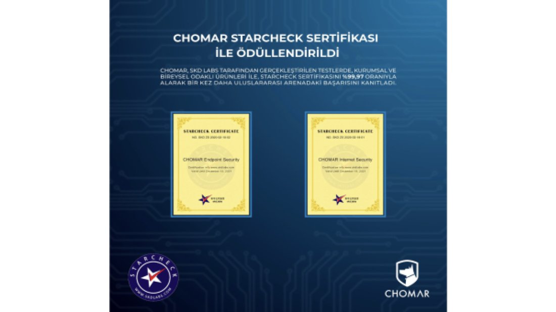 CHOMAR Antivirus, yılı ödülle kapatıyor