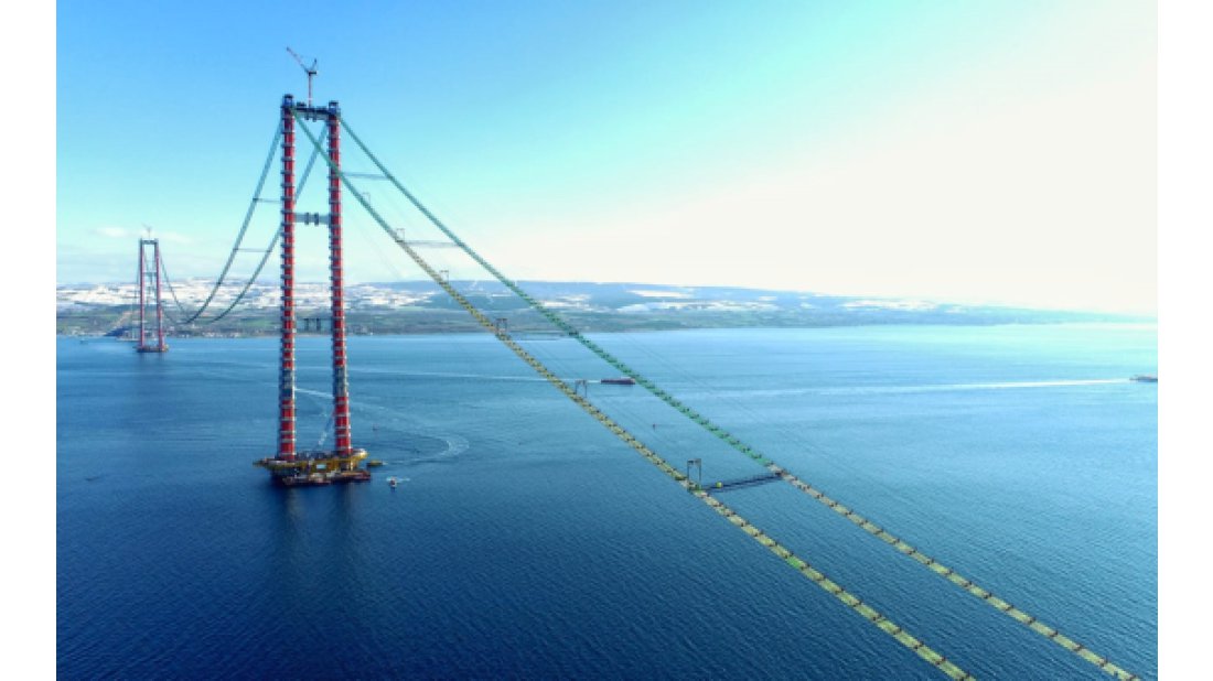 1915Çanakkale köprüsü kedi yolu tamam, sıra ana halatlarda 