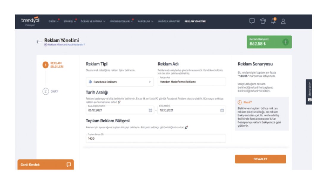 Trendyol satıcılarına tek adımda Facebook’ta reklam verme kolaylığı