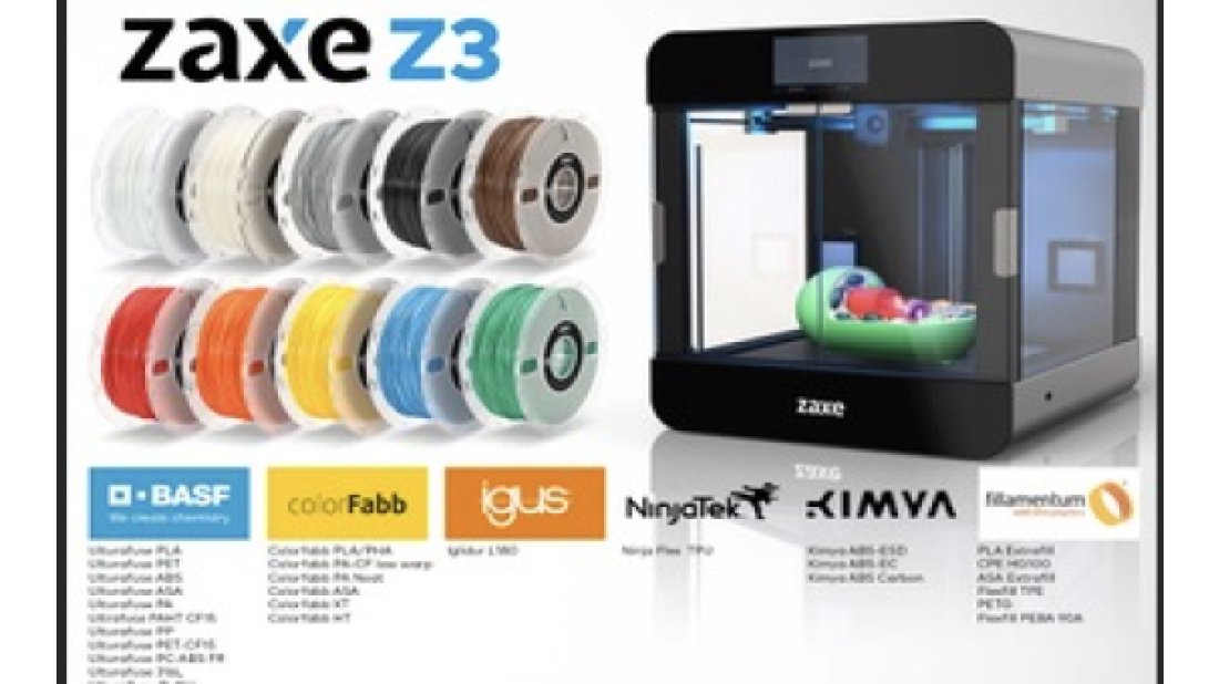 Zaxe’den z3 serisi 3d yazıcılar için endüstriyel filament dönemi 