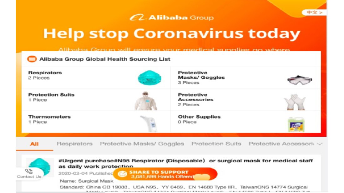 Alibaba, Corona virüsüne karşı tedarik platformu kurdu